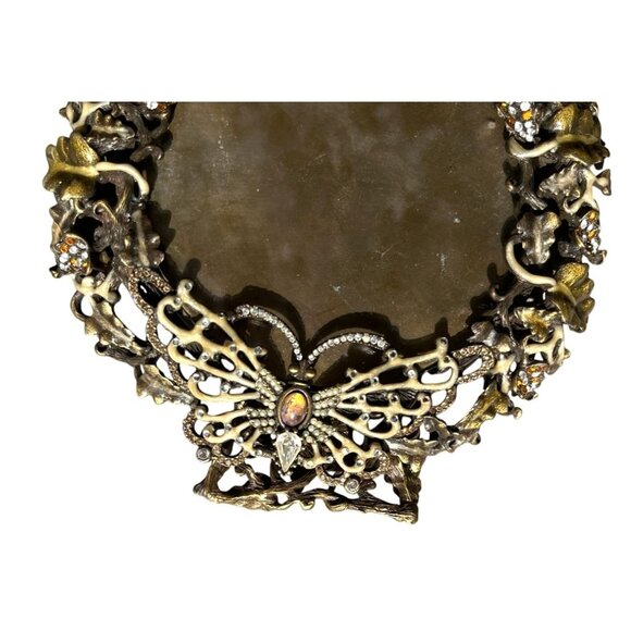 Jay Strongwater Round Butterfly Frame Swarovski Crystals - Picture 3 of 11